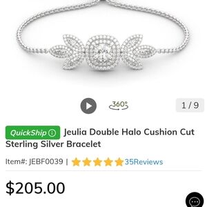Jeulia Sterling Silver Double Halo Bracelet